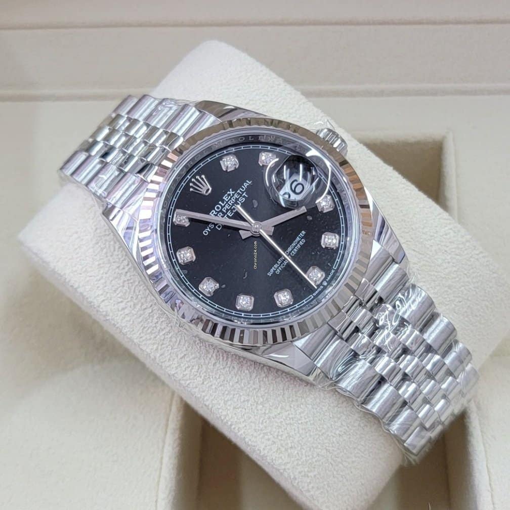 Rolex Datejust 36 Cadran Noir Jubilee 2022 Femme 36MM 