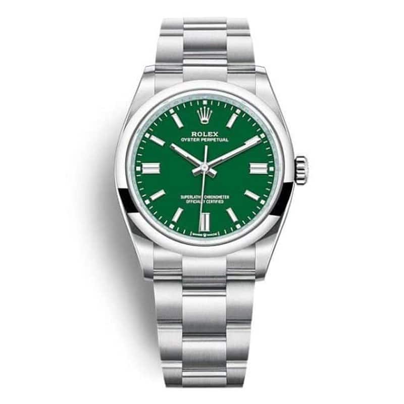 Montre Rolex Oyster Perpetual Green 126000 pour femme 36 mm 