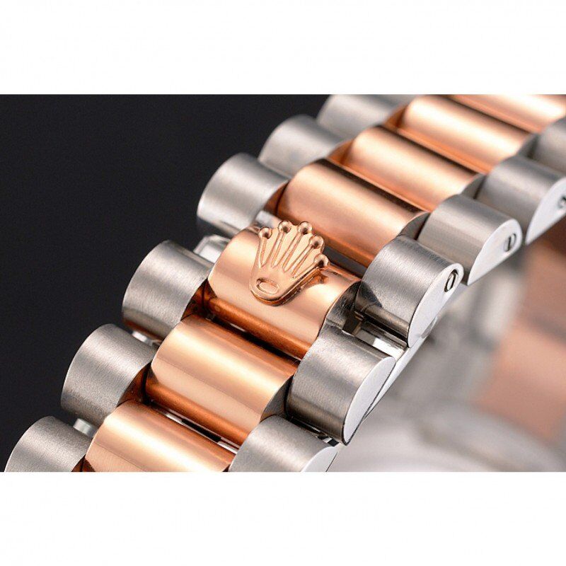 Rolex Datejust Cadran et lunette en or rose Boîtier en acier inoxydable Bracelet bicolore 