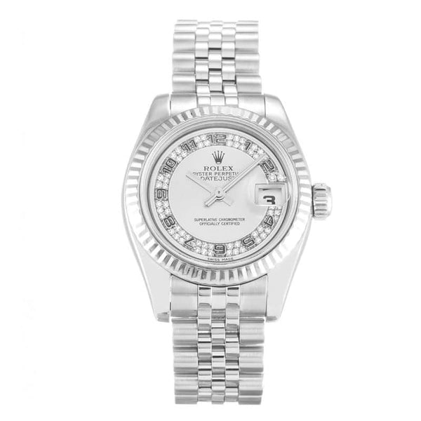 Rolex Datejust Silber Diamant Zifferblatt 179174 Damen 26MM 