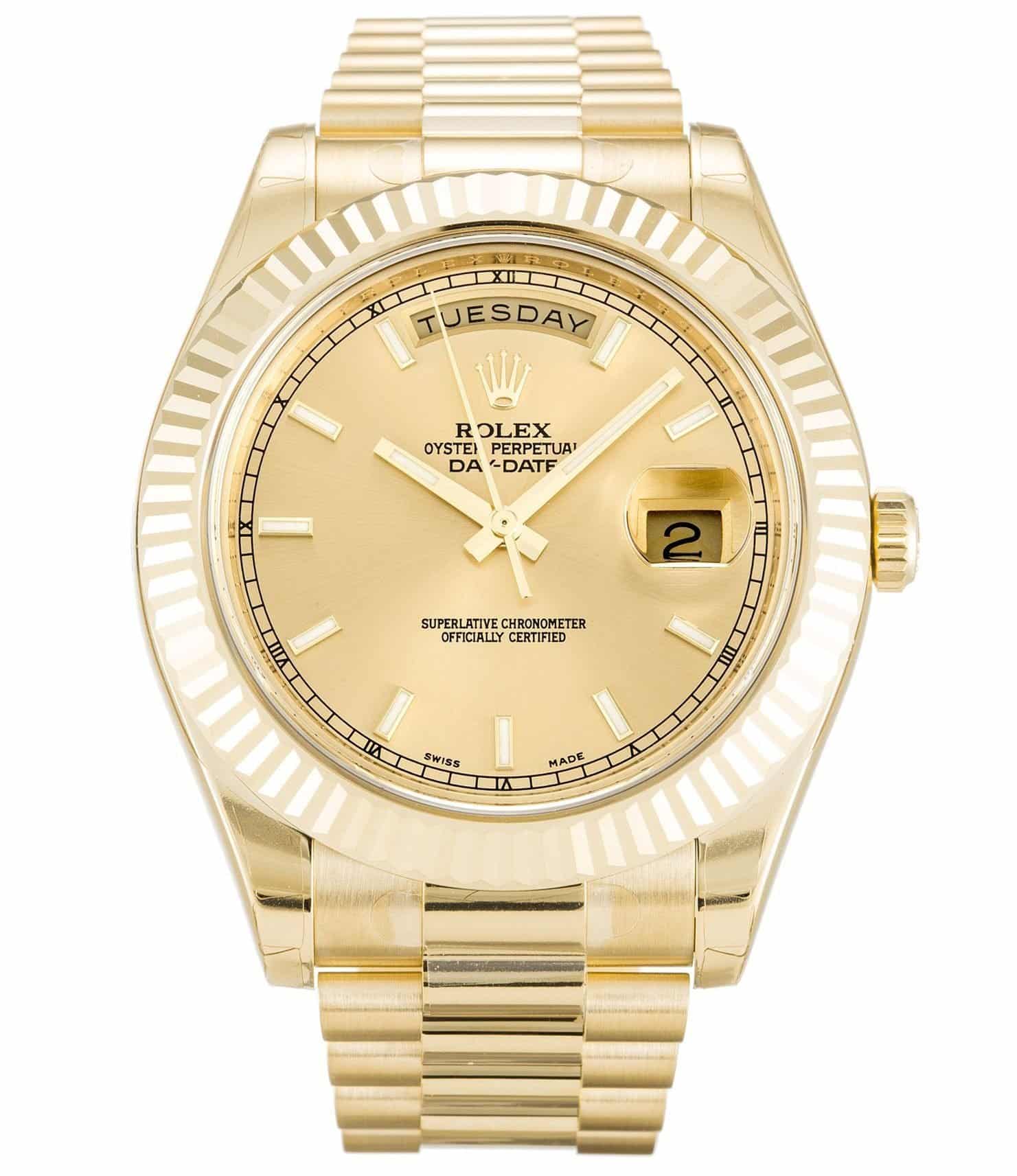 Rolex Day-Date II Champagne Dial 218238 Mens 41MM