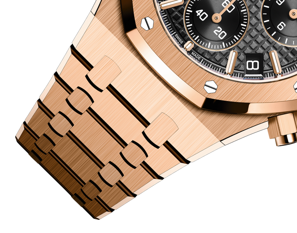 AUDEMARS PIGUET Rotgold Chronograph mit schwarzem Zifferblatt, 41 mm