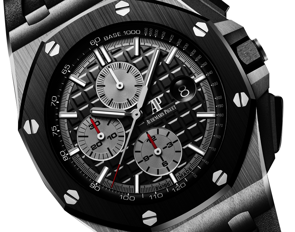 OFFSHORE CHRONOGRAPH mit schwarzem Zifferblatt, 44 mm