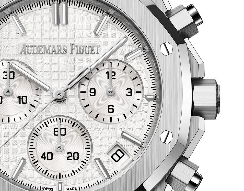 AUDEMARS PIGUET Chronograph mit silberfarbenem Zifferblatt, 41 mm