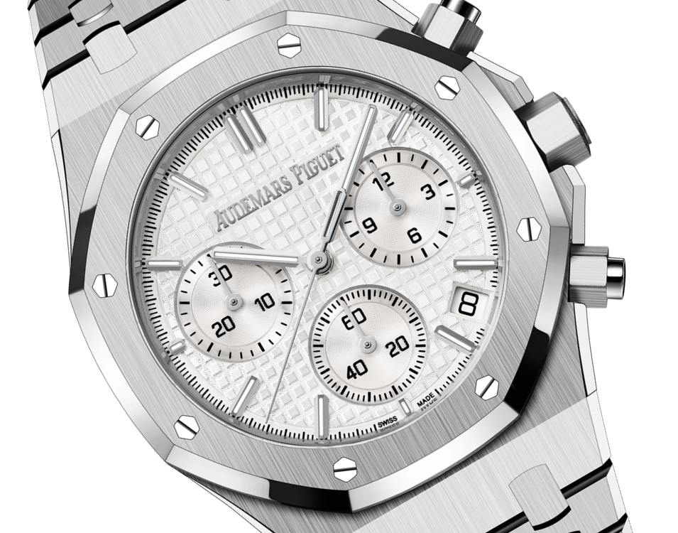 AUDEMARS PIGUET Chronograph mit silberfarbenem Zifferblatt, 41 mm