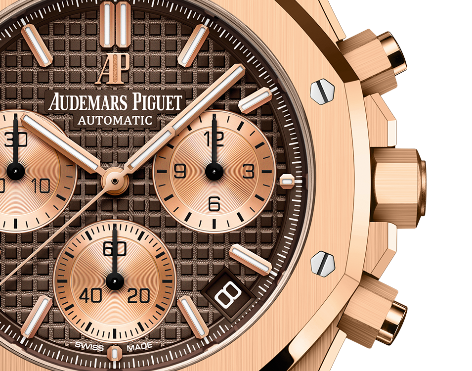 AUDEMARS PIGUET Chronograph, 41 mm, Rotgold, braunes Zifferblatt