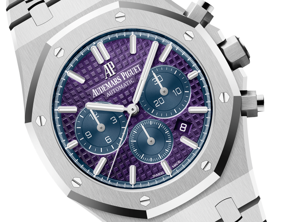 AUDEMARS PIGUET CHRONOGRAPH mit pflaumenviolettem Zifferblatt, 41 mm