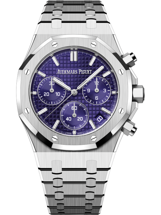 AUDEMARS PIGUET CHRONOGRAPH, lila Zifferblatt, 41 mm