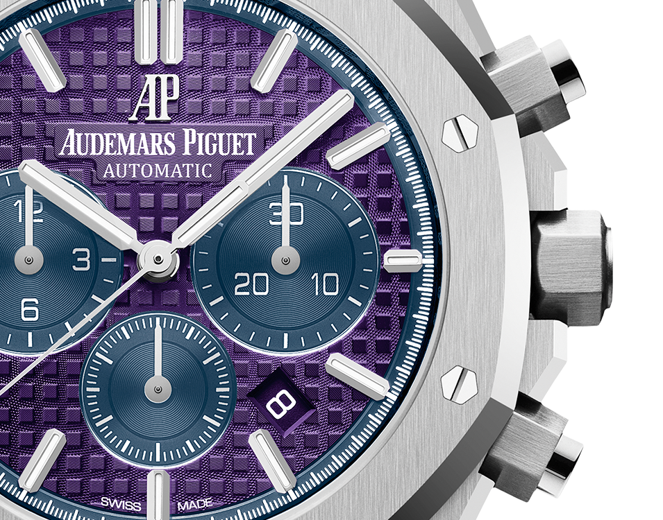 AUDEMARS PIGUET CHRONOGRAPH mit pflaumenviolettem Zifferblatt, 41 mm