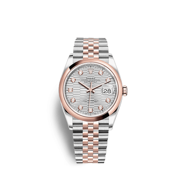 Rolex Datejust 126201 36mm Argent, motif cannelé (Jubilee) 