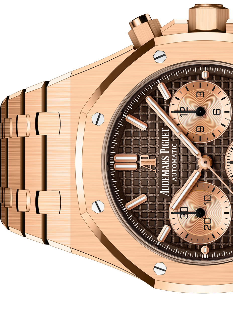 AUDEMARS PIGUET Chronograph, 41 mm, Rotgold, braunes Zifferblatt