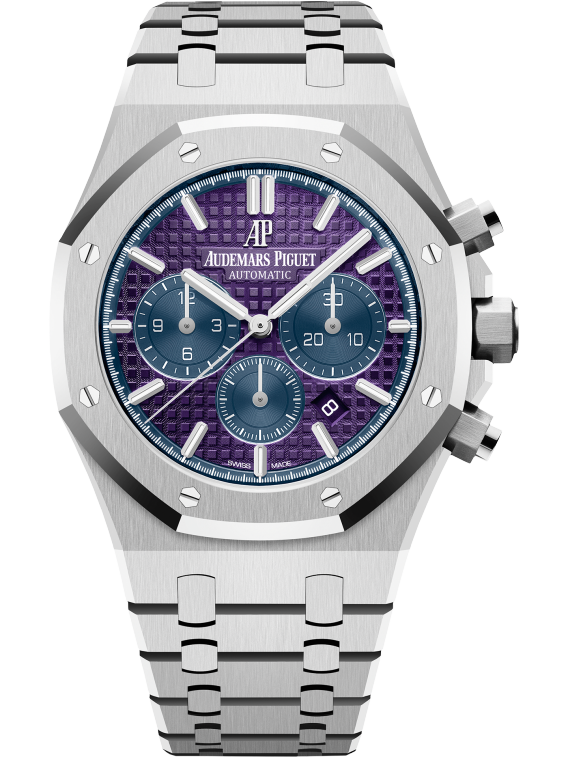 AUDEMARS PIGUET CHRONOGRAPH mit pflaumenviolettem Zifferblatt, 41 mm