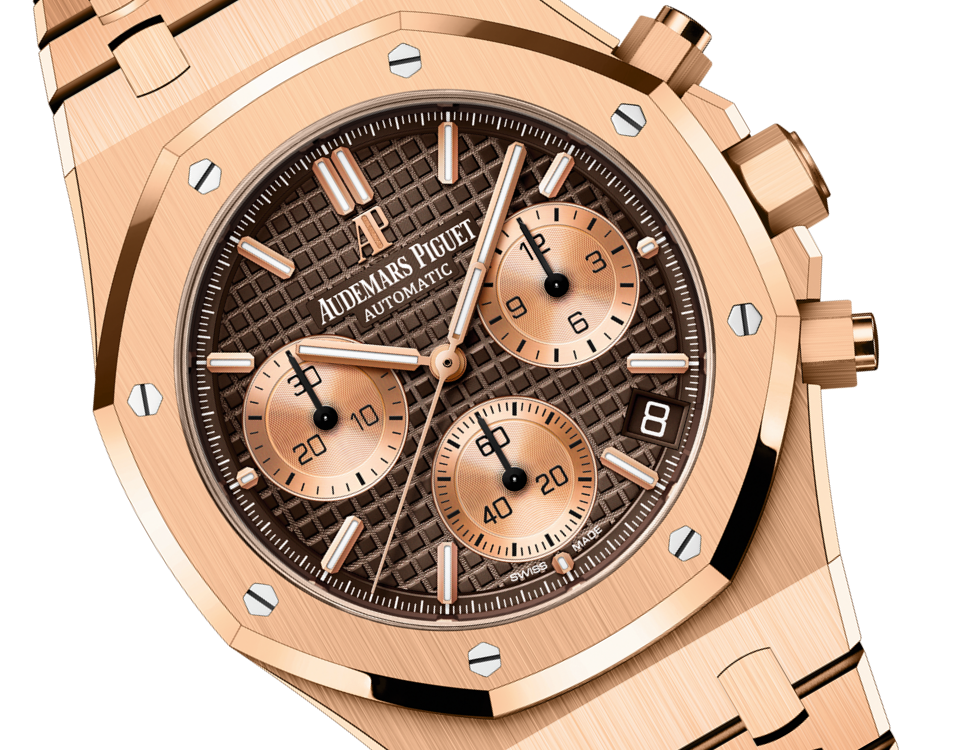 AUDEMARS PIGUET Chronograph, 41 mm, Rotgold, braunes Zifferblatt