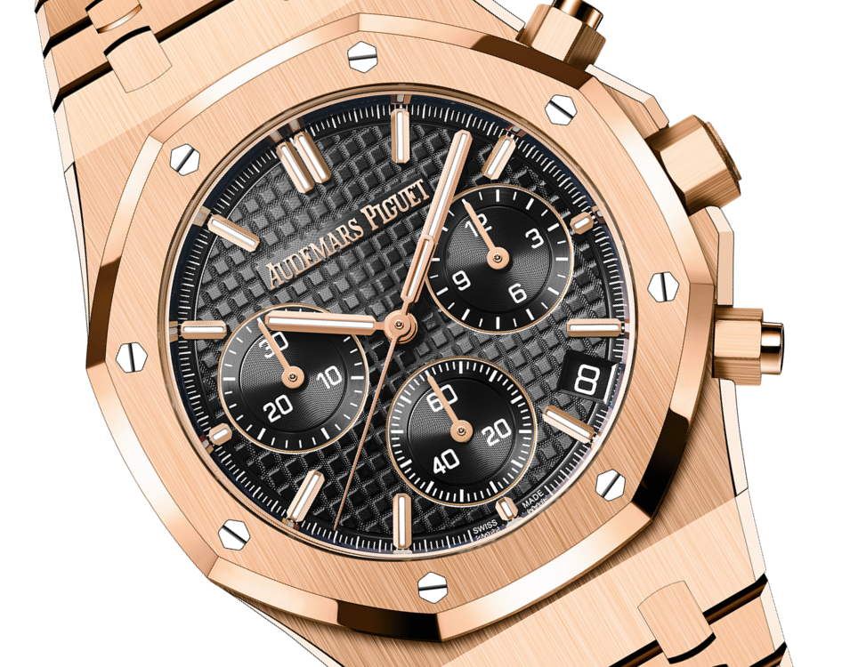 AUDEMARS PIGUET Rotgold Chronograph mit schwarzem Zifferblatt, 41 mm