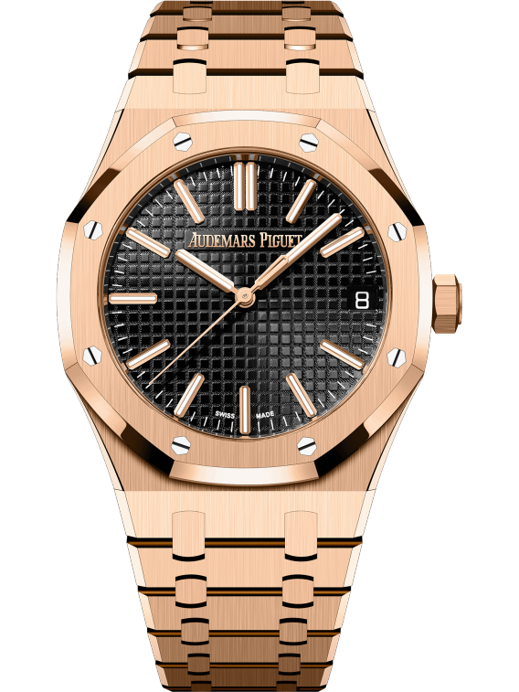 AUDEMARS PIGUET Roségold, schwarzes Zifferblatt, 41 mm