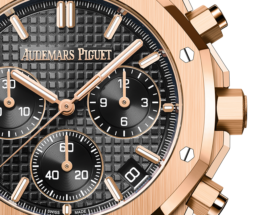 AUDEMARS PIGUET Rotgold Chronograph mit schwarzem Zifferblatt, 41 mm