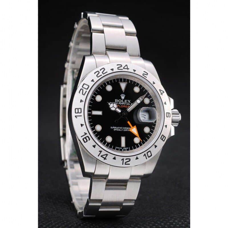 Rolex Explorer Stainless Steel Bezel Black Dial Watch Men 40MM