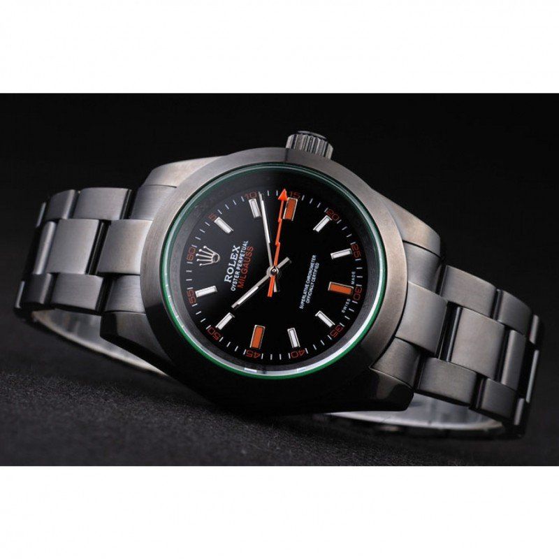 Montre Rolex Milgauss Pro-Hunter pour homme avec cadran noir saphir vert teinté PRL05090290 40 mm 